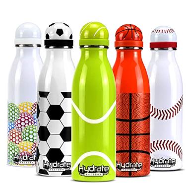 Imagem de Hydrate Factory Garrafa de água infantil Snug - garrafa térmica de aço inoxidável isolada com (meninas/meninos) , garrafa de água de tênis 17oz