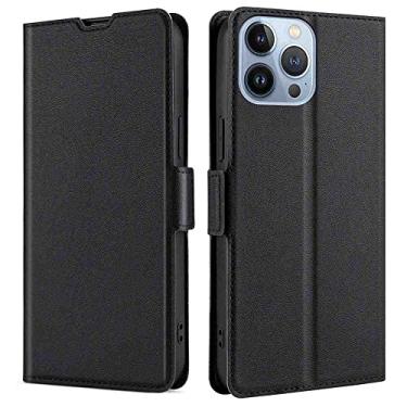 Imagem de BANLEI2U Capa de telefone carteira fólio para LG G5, capa fina de couro PU premium para LG G5, resistência ao choque, preta