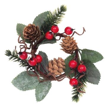 Imagem de Mini Guirlanda Folhas Frutas E Pinhas 12x12x3cm 1016399