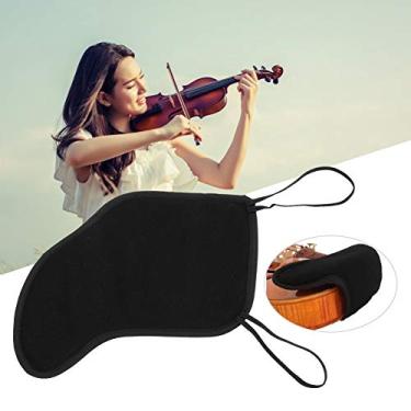 Imagem de Watris Veiyi Descanso de ombro de violino para 4/4-4/3, almofada de descanso de queixo de esponja de algodão macio, acessórios, protetor de capa de flanela preta