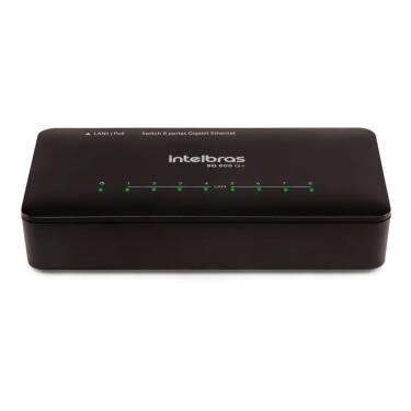 Imagem de Switch 8 Portas Intelbras SG 800 Q+ - 8 Portas Gigabit - Preto