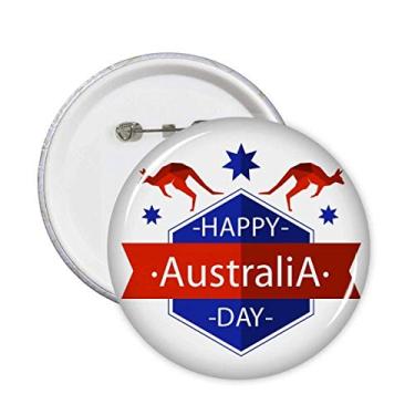 Imagem de Broche de ilustração de avestruz e estrela Happy Australia Day Emblema para decoração 5 peças