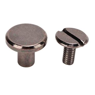 Imagem de Parafuso de Encadernação de Livro Excelente Acabamento Conjunto de Sortimento de Parafusos de Chicago Com Revestimento Uniforme para Couro Faça você Mesmo para álbum de Fotos (Prata Preto)