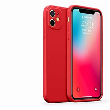Imagem de Capa de silicone líquido quadrada para iPhone 11 12 13 Pro Max Mini X XR XS Max 7 8 Plus SE Capa traseira, vermelha, para iPhone XR