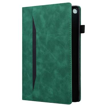 Imagem de Capa carteira para tablet, capa de couro fashion, suporte para cartão de livro, capa de suporte fólio capa interna de TPU macio para Samsung Galaxy Tab S8 Plus 12,4 polegadas/S8 Ultra 14,6 polegadas, verde, S8 Plus 12,4 polegadas
