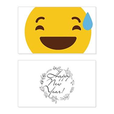 Imagem de Laugh Awkward Yellow Cute Online Chat Happy New Year Festival Greeting Card Bless Message Gift