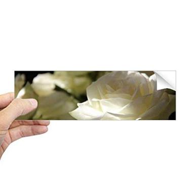Imagem de DIYthinker Adesivo retangular com rosas brancas escuras, tamanho grande, para janela de notebook
