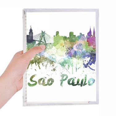 Imagem de Caderno de aquarela da cidade do Brasil Sao Paula diário de folhas soltas recarregável