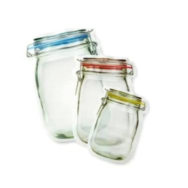 Imagem de Kit 6 Sacos Zip Lock Hermético Reutiizavel