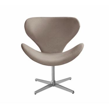 Imagem de Poltrona Decorativa Isis Swan Cadeira Giratória Pé Metal Recepção Escritório