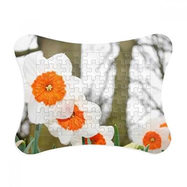 Imagem de Moldura de quebra-cabeça de árvores vermelhas e brancas para decoração de imagem Enfeite de jogo de quebra-cabeça