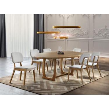 Imagem de Sala De Jantar Moderna Com 6 Cadeiras 1,80X1,0M - Zara - Requinte Sala