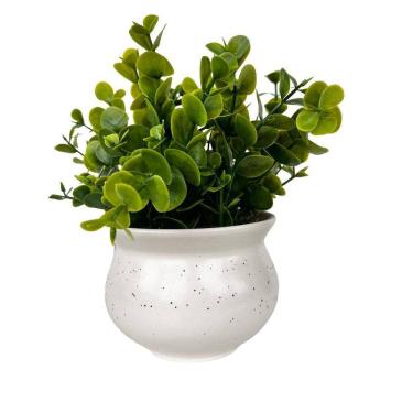 Imagem de Vaso cachepô branco de cerâmica granilite decoração casa