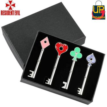Imagem de 4 chaves 7cm todos os Nipes + Case - Resident Evil 2 - Especial para colecionadores