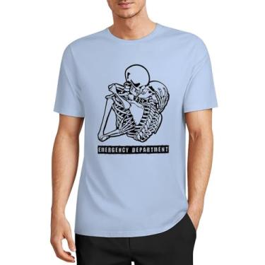 Imagem de Camiseta masculina CHAIKEN&Capon Emergency Room, com design ED/ER, 5GG, masculina, gola redonda, manga curta, algodão, Azul bebê, P
