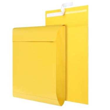 Imagem de Fuyoooo Envelopes de catálogo de 25 peças, envelopes grandes Kraft 25 x 38 cm, envelopes grandes para escritório, casa, documentos, revistas, armazenamento de fotos (marrom claro)