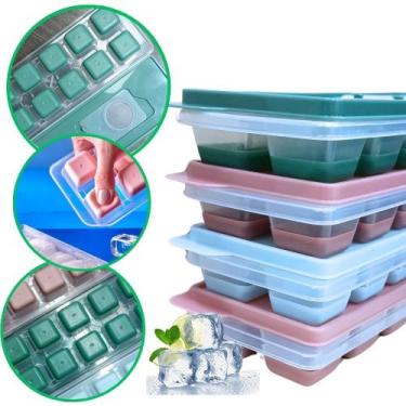 Imagem de Kit 4 Formas de Gelo Silicone com Tampa Enche Fácil Sortidas - Catuaí