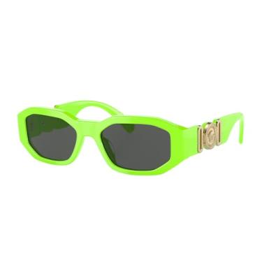 Imagem de Versace KIDS VK 4429U 536987 Óculos de sol irregulares de plástico verde fluorescente lente cinza