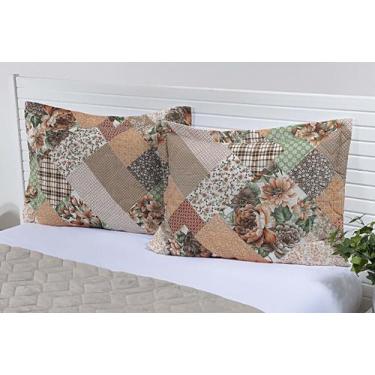 Imagem de 2 Porta Travesseiro Avulso Matelado Patchwork 70cm X 50cm - MTR ENXOVA