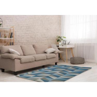 Imagem de Tapete Para Sala ou Quarto 2,50M x 1,32M Antiderrapante Miami Ladrilho