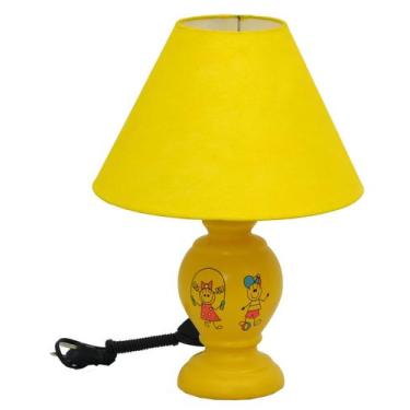 Imagem de Abajour artesanal cerâmica Mimo amarelo com cupula TNT - CM GLASS - CL