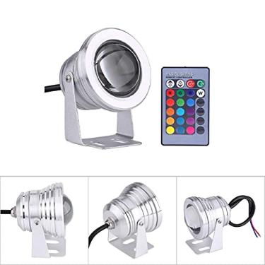 Imagem de Marine Boat Yacht 10W 12V RGB LED Spot Light Lâmpada à Prova de Chuva Com Controle Remoto para Paisagem Ao Ar Livre (concha de prata)