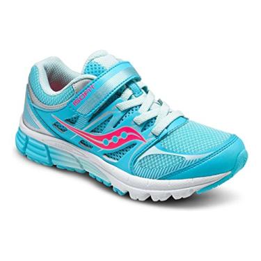 Imagem de Saucony Tênis Zealot com fecho alternativo (bebê/criança pequena), Turquesa/prata, 11.5 Little Kid