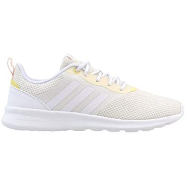 Imagem de adidas Tênis de corrida feminino QT Racer 2.0, branco/branco giz, 34, Branco/Branco Giz Branco, 5.5