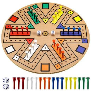 Imagem de Jogo de tabuleiro Kathfly Fast Track Wooden para 3-6 jogadores com 24 