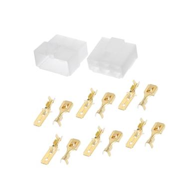 Imagem de REPAIROCK Kits de plugue de conector de fio elétrico de carro de 6 pinos à prova d'água série 6.3 macho fêmea alojamento terminal de cabo plástico cobre branco peças de reposição automotiva