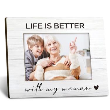 Imagem de ANIANG Molduras para fotos Memaw Gifts 20 x 25 cm, porta-retratos para vovós, avós, avós, porta-retrato Life Is Better with Memaw, para parede de mesa