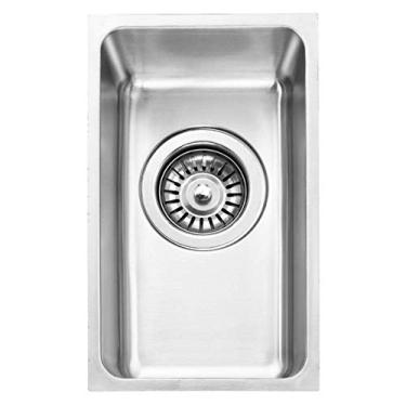 Imagem de Mini pia de aço inoxidável 304 pequena tanque único acampamento lavatório de carro R canto retangular cozinha bar lavatório com filtro