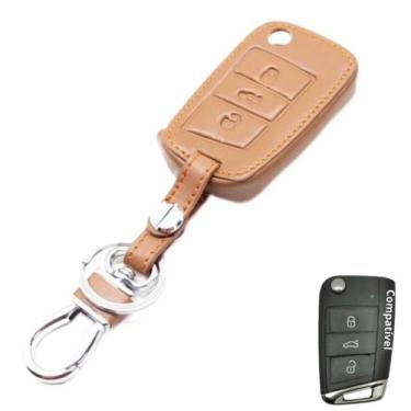 Imagem de Capa couro chave 3 botões Canivete Gol Polo Tsi Fox Voyage Saveiro New