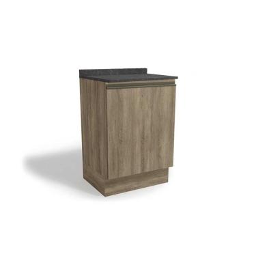 Imagem de Balcão Cozinha p/ Cooktop c/ Tampo Maxxi G742 c/ 1 Porta 60cm Nogal/Cinzel - Kappesberg