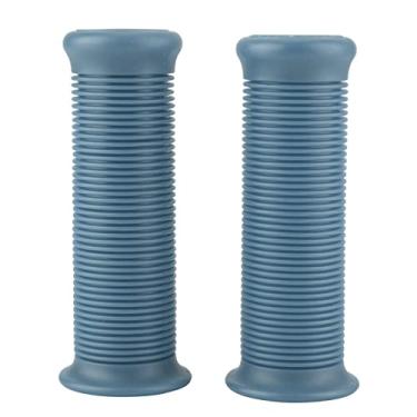 Imagem de Munefe Handle Grip Par, Motocicleta Vintage TPU Handle Bitlebar Grip, Grips de motocicleta para a maioria dass motocicletas com guidão de 25 mm ou 28mm (Azul cinza)