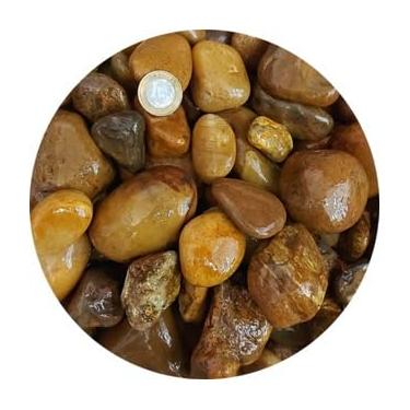 Imagem de Pedras Ornamentais Seixo Marrom Para Jardim, Vasos e Aquário(Batatinha,10Kg)