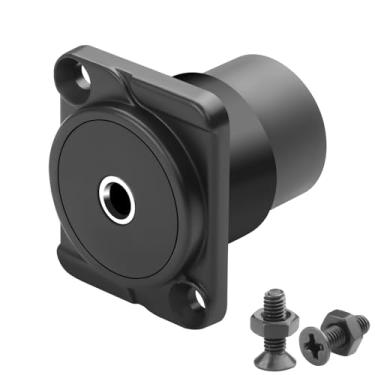 Imagem de QIANRENON Acoplador conector estéreo TRS 3,5 mm montagem em painel 3 polos 1/8 TRS fêmea para fêmea Bulkhead adaptador fixo soquete de fone de ouvido, montagem em painel tipo XLR/D, para expansão de