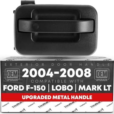 Imagem de Maçaneta de porta traseira externa do passageiro, metal atualizado - compatível com Ford F-150 2004-2014, Ford Lobo 04-14, Lincoln Mark LT (México) - preto texturizado - OEM 4L3Z-1626604-BAA-MT