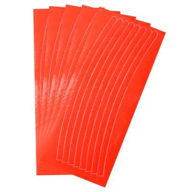 Imagem de HARFINGTON 40 peças de tiras refletivas para rodas 1 x 21 cm, adesivos refletores noturnos refletores de segurança refletores adesivos para bicicleta ao ar livre para veículos, trailers, caminhões
