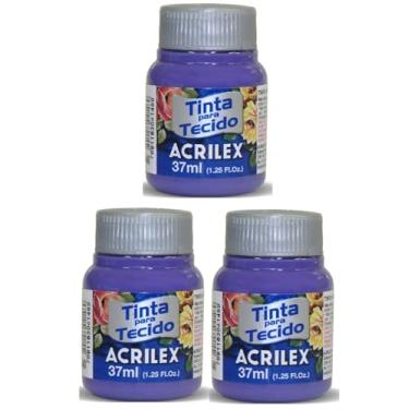 Imagem de Tinta Para Tecido Fosca Acrilex 37ml 3 Unidades Artesanato Fixação Frio Alta Cobertura – Fixação a Frio e Alta Cobertura Com Acabamento Fosco, Este Kit É A Escolha Perfeita Para Quem Busca Qualidade (Violeta Cobalto 540)