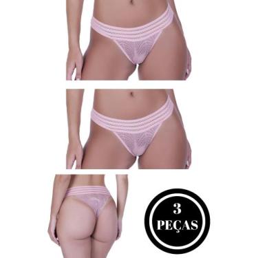 Imagem de KIT 3 Calcinha Elástico Fio Dental Tanga Renda - c2 KIT 3 CALCINHAS MA