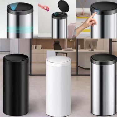 Imagem de Lixeira Automática Grande Inox 50 litros Sensor Inteligente - Globalmi