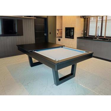 Imagem de Mesa de Sinuca/Bilhar com Tampo de Jantar - 2,34x1,34 - Nelson Bilhare