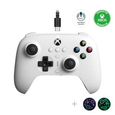 Imagem de 8Bitdo Controle Com Fio Ultimate Para Xbox Series X|S, One E Windows, Atualização Do Joystick Efeito Hall, Jogos De Pc Botões Traseiros, Vibração No Gatilho - Oficialmente Licenciado (Branco)