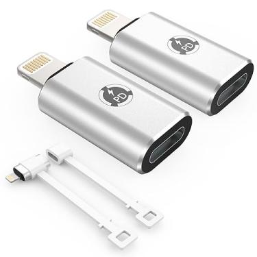 Imagem de TechMatte Adaptador Usb C Para Lightning, [Pacote Com 2] Carregamento Rápido De Pd 27 W Compatível Dispositivos Ios Iphone/Ipad/Ipod/Airpods, Suporta Transferência Dados, Não É Fones Ouvido/Otg, Sup