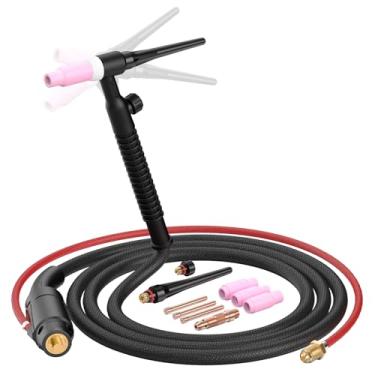 Imagem de bestarc Tocha de soldagem TIG de argônio WP-17FV, conector de 150 Amp 10-25 mm, cabeça flexível resfriada a ar TIG com cabo de 3 pés para bestarc MIG145, MIG165, ARC200