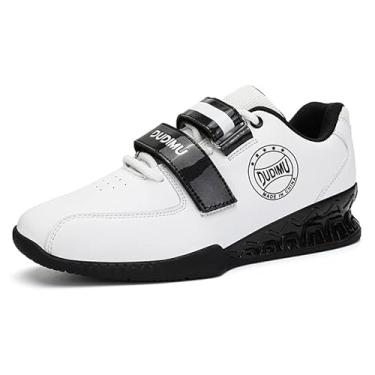 Imagem de Tênis masculino e feminino para halterofilismo – Calçado antiderrapante para levantamento de peso, levantamento terra e agachamento – Sapatos de levantamento de desempenho ideal, Branco, 43