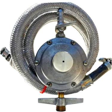 Imagem de regulador 5kg aliança mangueira malha aço inox 3 metros