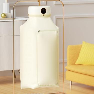 Imagem de Asixxsix Secador de Roupas Portáteis, Mini Secador de Lavanderia Com Circulação de Ar Quente de 360 ​​° e Timer, Máquina de Secagem Elétrica Compacta Dobrável para (Plugue da UE 220V)