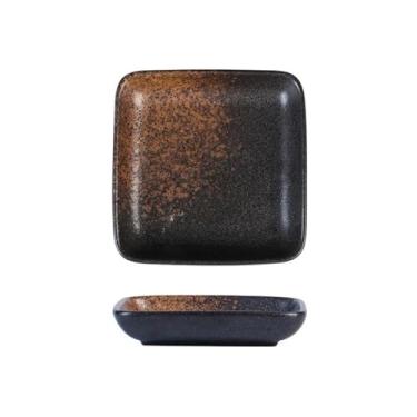 Imagem de prato de lanche Prato de cerâmica para sushi, prato quadrado para molho raso, utensílios cozinha bonitos tigela de sopa